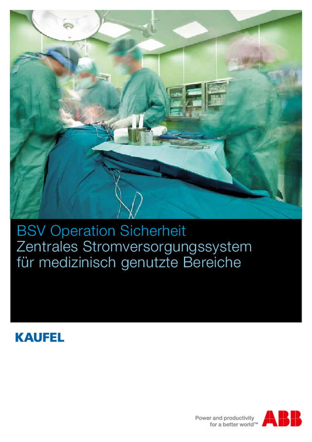 BSV Operation Sicherheit - Zentrales Stromversorgungssystem für medizinisch genutzte Bereiche