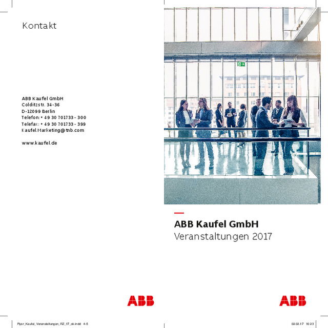ABB Kaufel - Veranstaltungsübersicht 2017
