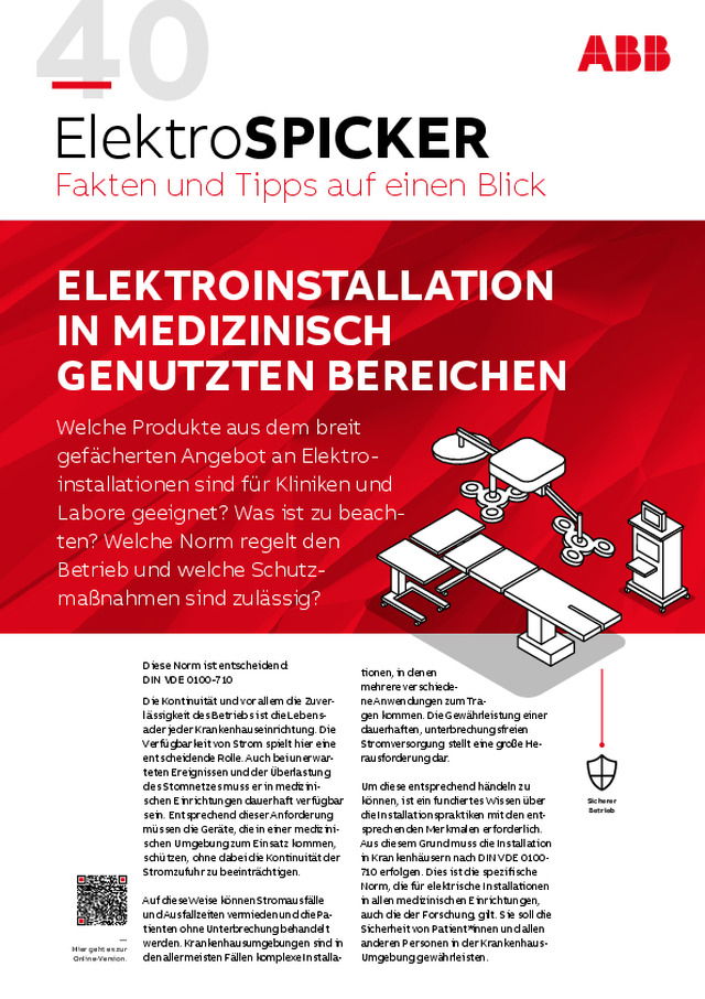 Elektroinstallation in medizinisch genutzten Bereichen
