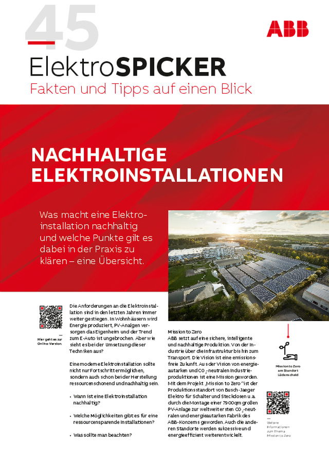 Nachhaltige Elektroinstallationen