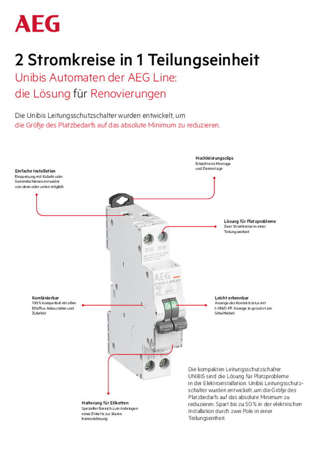 2 Stromkreise in 1 Teilungseinheit