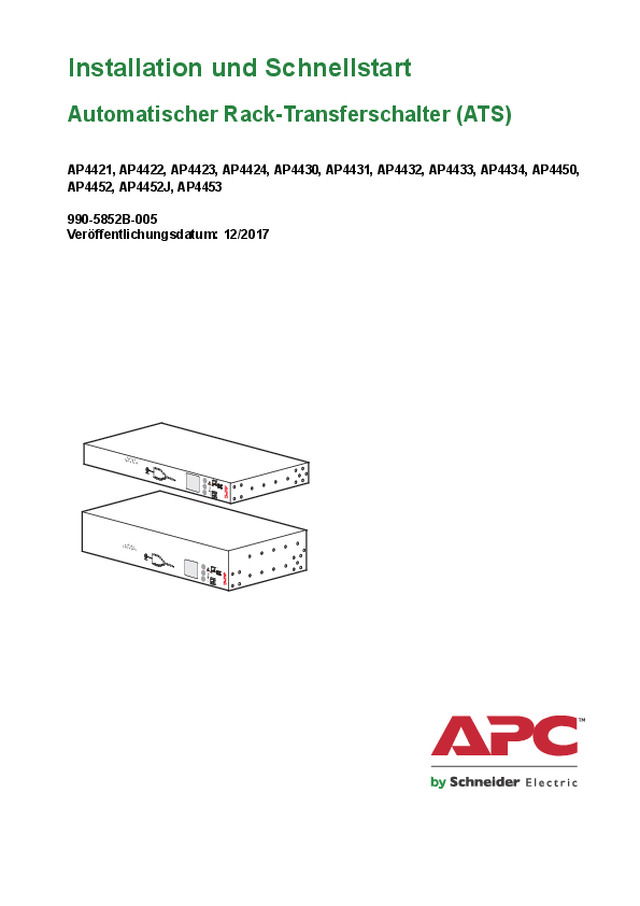 Automatischer Rack-Transferschalter (ATS)