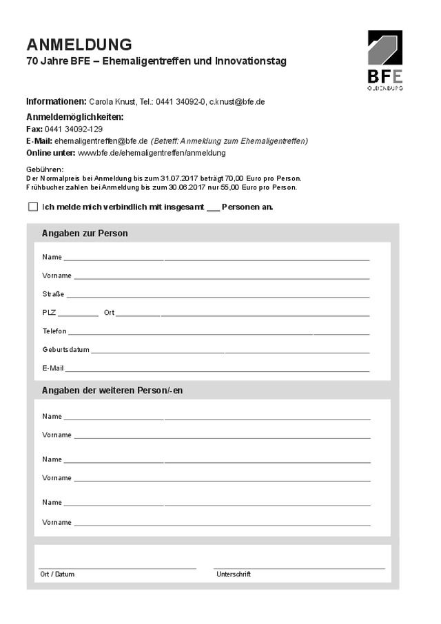 Innovationstag/Ehemaligentreffen bfe