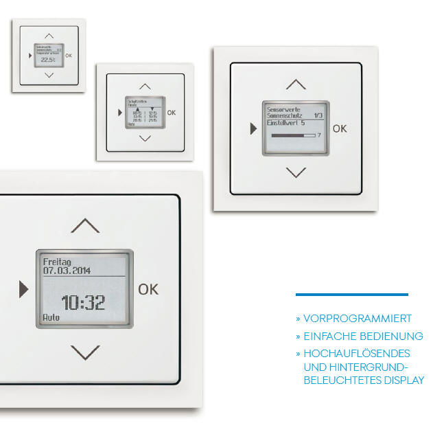 PÜNKTLICH. Der neu gestaltete Busch-Timer® zeigt sich optisch und funktional ganz auf der Höhe der Zeit. Das Steuern übernimmter auf die Minute genau.