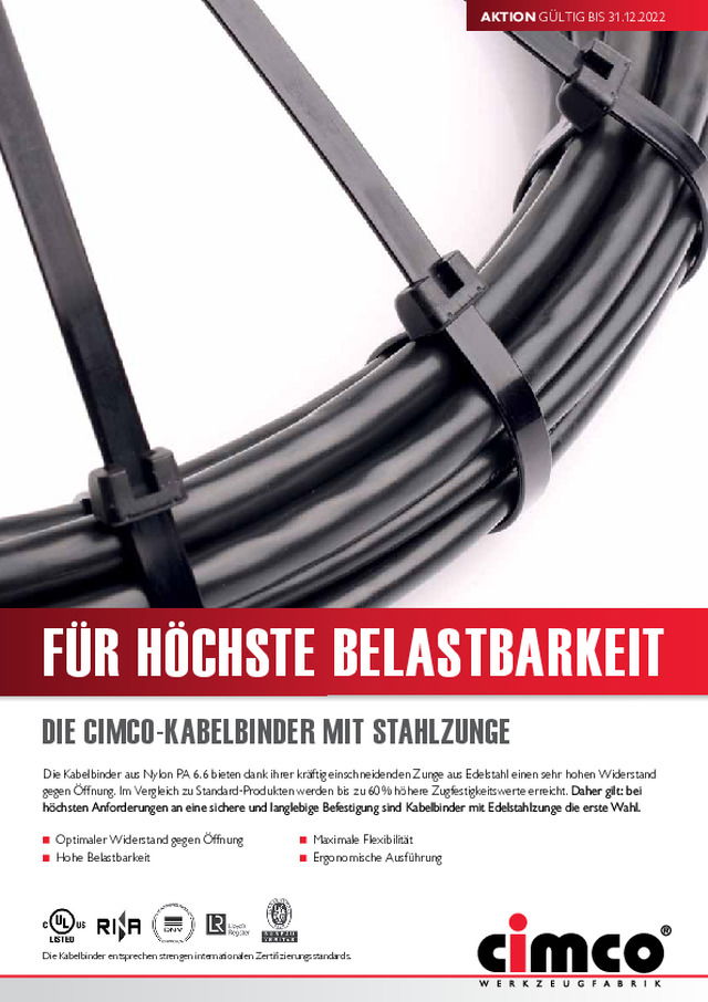 Kabelbinder mit Stahlzunge