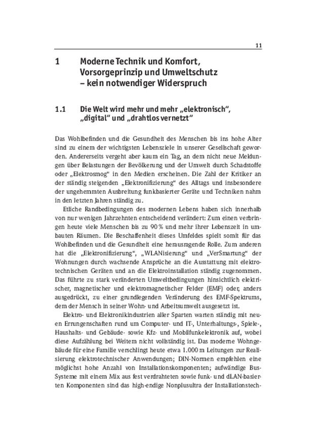 Moderne Technik und Komfort, Vorsorgeprinzip und Umweltschutz – kein notwendiger Widerspruch