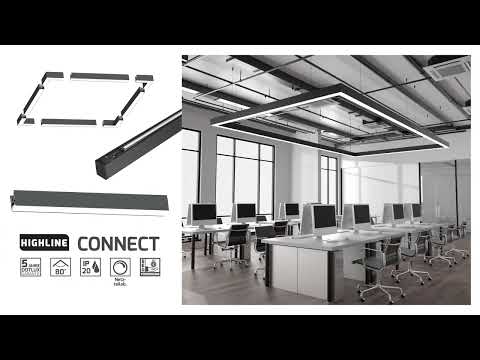 Lineare Büroleuchte mit modularem Baukastenprinzip