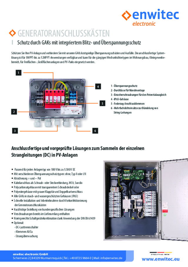 GENERATORANSCHLUSSKÄSTEN