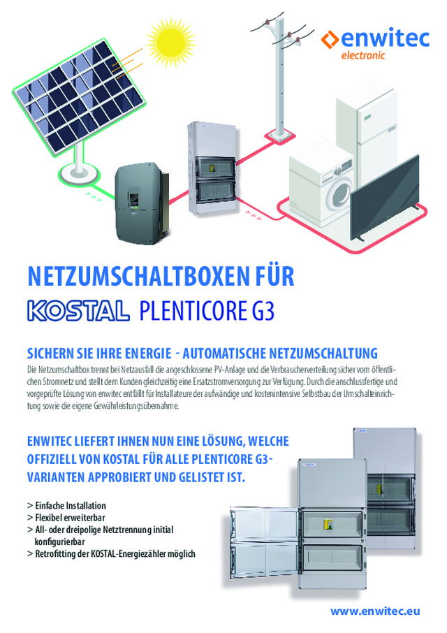 NETZUMSCHALTBOXEN FÜR KOSTAL PLENTICORE G3