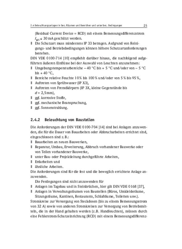 Anforderungen für Beleuchtung an verschiedenen Orten und Einrichtungen nach DIN VDE 0100-700