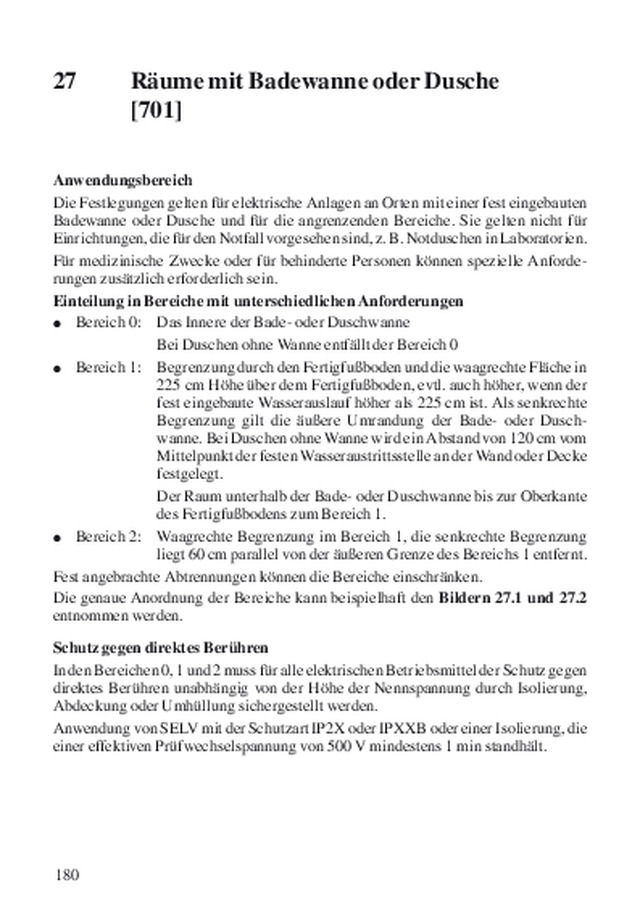 DIN VDE 100 | Daten und Fakten für das Errichten von Niederspannungsanlagen | Räume mit Badewanne oder Dusche