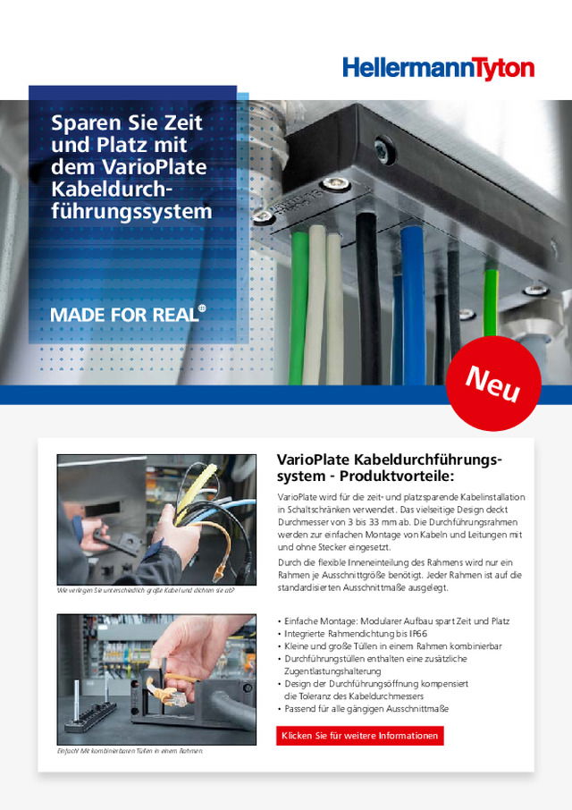 VarioPlate Kabeldurchführungssystem