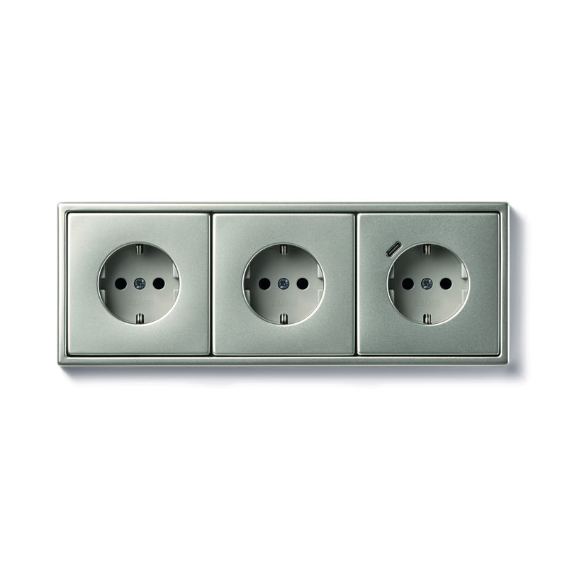 SCHUKO® Steckdosen mit USB in Metallausführungen