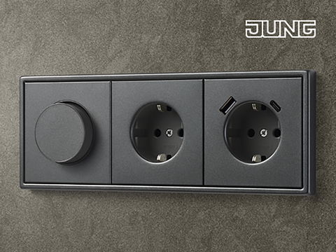 JUNG SCHUKO® Steckdosen mit USB in Metallausführung