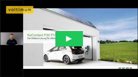 KEBA Web-Seminar: Photovoltaik-Strom laden mit der KeContact P30 PV Edition