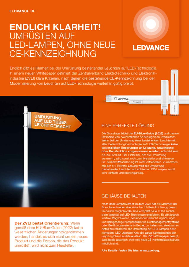 ENDLICH KLARHEIT! UMRÜSTEN AUF LED-LAMPEN, OHNE NEUE CE-KENNZEICHNUNG