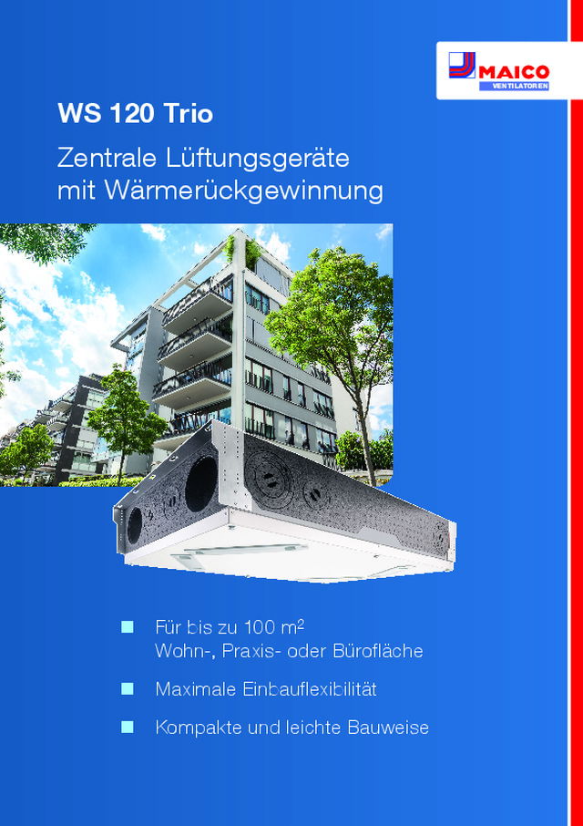 WS 120 Trio - Zentrale Lüftungsgeräte mit Wärmerückgewinnung