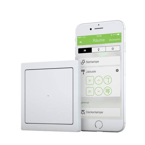 Wiser Taster-Modul mit Bluetooth und Wiser Room App von Merten