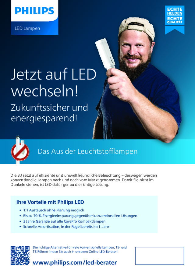 Wechselhilfe für Kompaktleuchtstofflampen