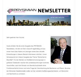 Prysmian startet Newsletter für Fachpublikum