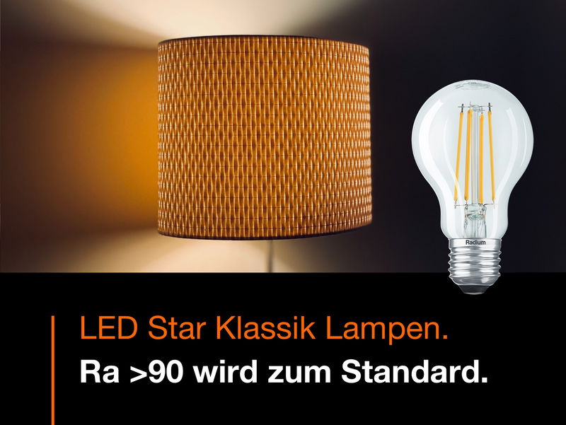 Natürlichere Farbwiedergabe: Radium LED Star Klassik Lampen jetzt mit Ra >90.