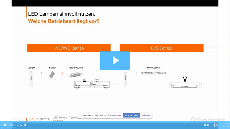 Seminar: LED Röhren. Technologie sinnvoll nutzen.