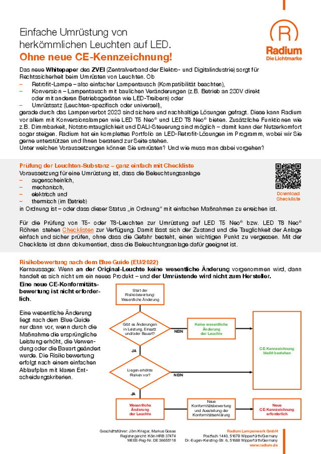 Einfache Umrüstung von herkömmlichen Leuchten auf LED.