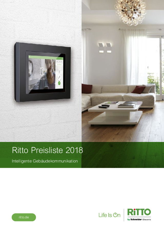 Ritto Preisliste 2018 - Intelligente Gebäudekommunikation