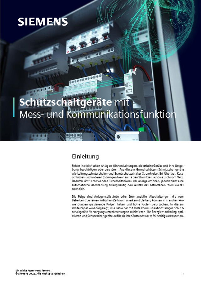 Schutzschaltgeräte mit Mess- und Kommunikationsfunktion