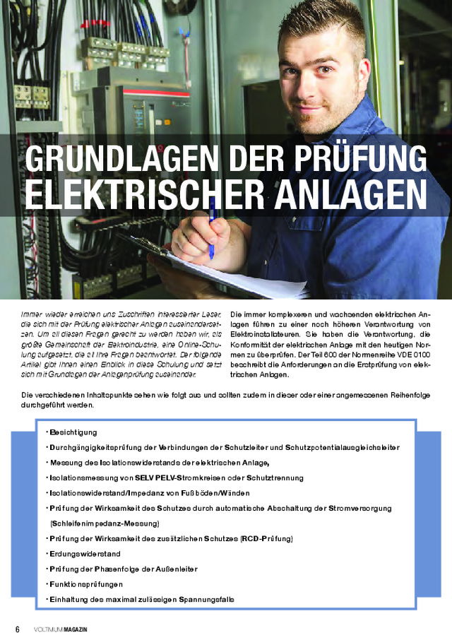 Grundlagen der Prüfung elektrischer Anlagen