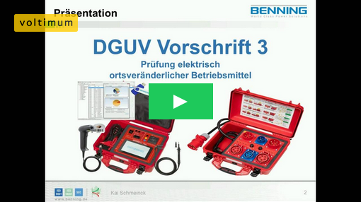 DGUV V3, VDE 0701 / VDE 0702 Prüfungen mit den Gerätetestern BENNING ST 755+ / ST 760+