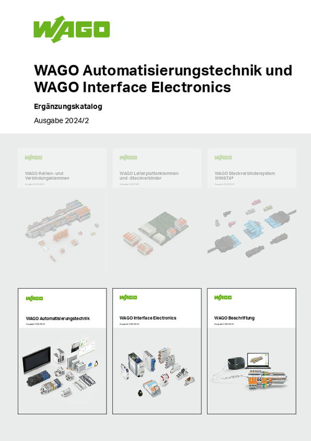 Ergänzungskatalog WAGO Automatisierungstechnik und WAGO Interface Elektronics 2024/2
