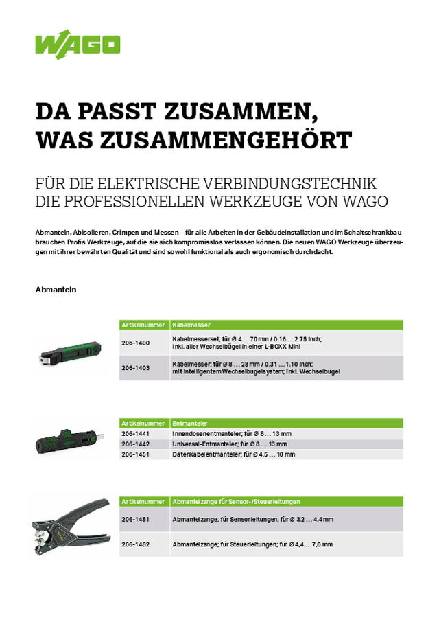 Werkzeuge von WAGO