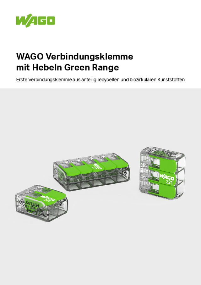 WAGO Verbindungsklemme mit Hebeln Green Range