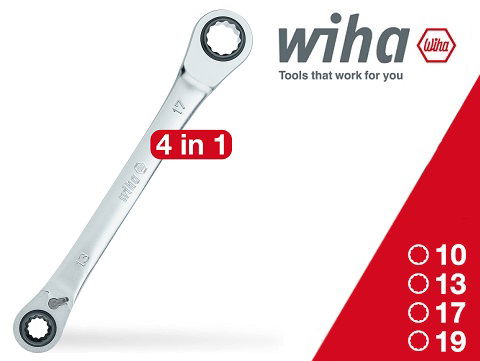Der neue 4 in 1 Doppelring-Ratschenschlüssel von Wiha
