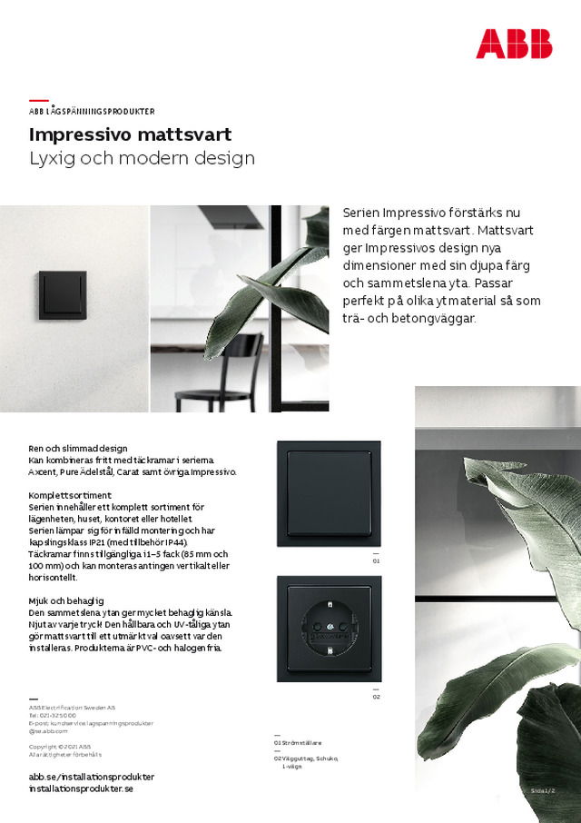 Impressivo mattsvart broschyr