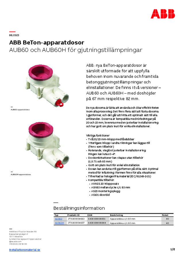 ABB BeTon-apparatdosor