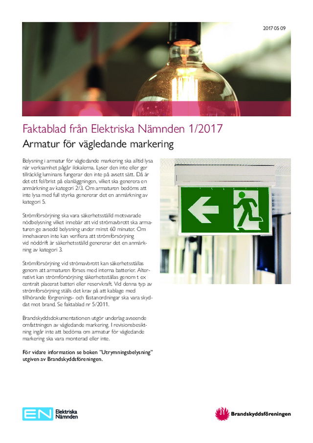 Armatur för vägledande markering