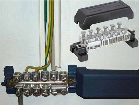 Potentialutjämningsskena K12 med smarta, kraftfulla anslutningar