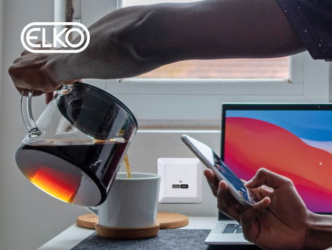 ELKO USB-ladduttag med högintensiv