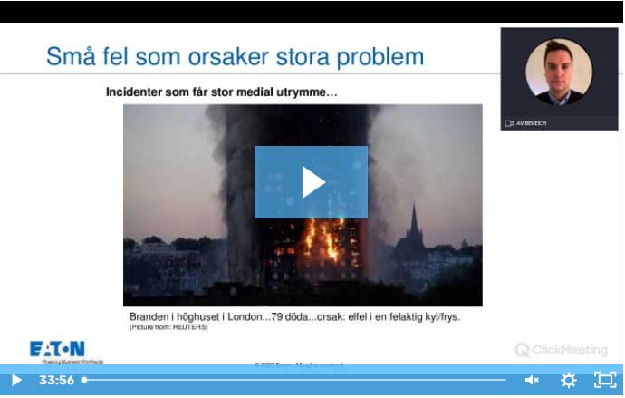 Voltimum avancerar: Eaton - Ljusbågsdetektor i slutkretsar