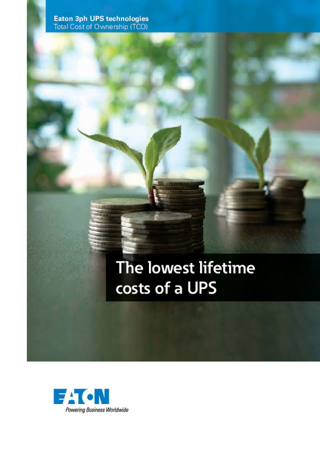 3ph UPS technologies Total Cost of Ownership (TCO) broschyr