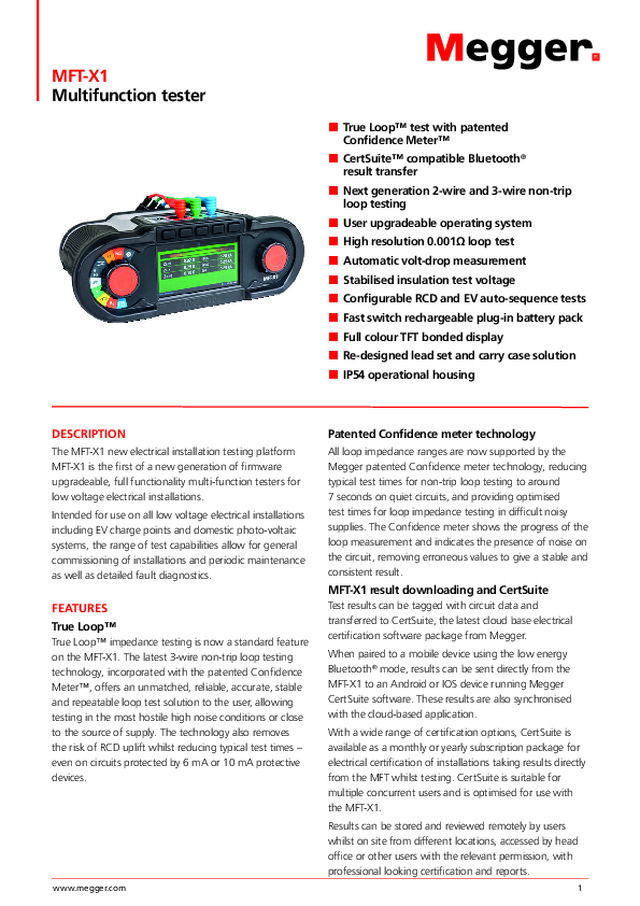 MFT-X1 Multifunction tester
