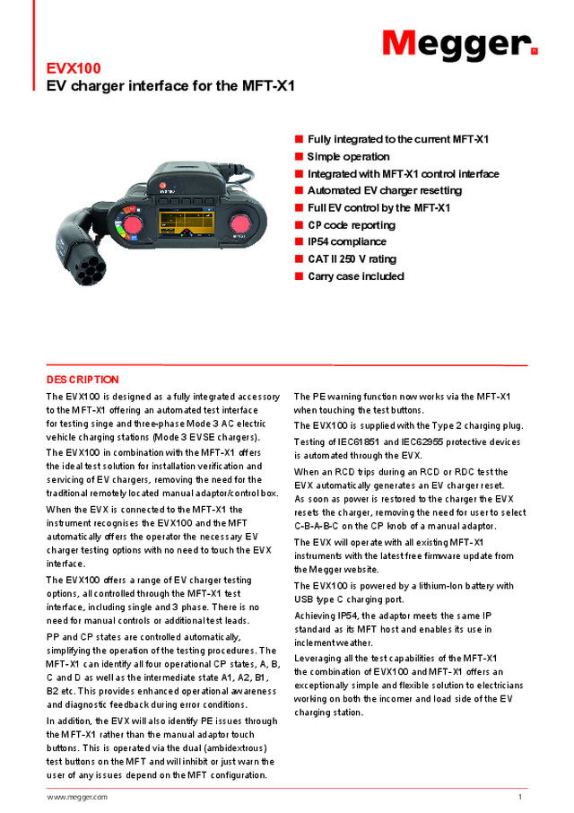 EVX100-adapter till laddningspunkter för elfordon