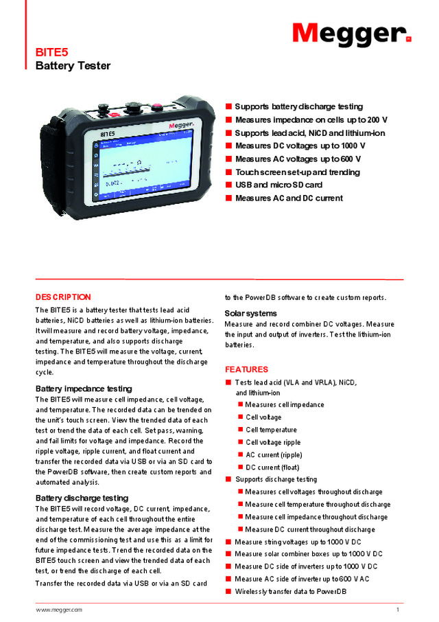 BITE5 batteritestare