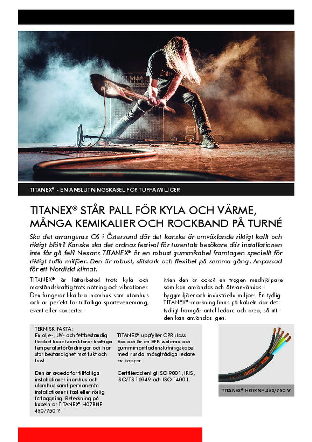 TITANEX - EN ANSLUTNINGSKABEL FÖR TUFFA MILJÖER