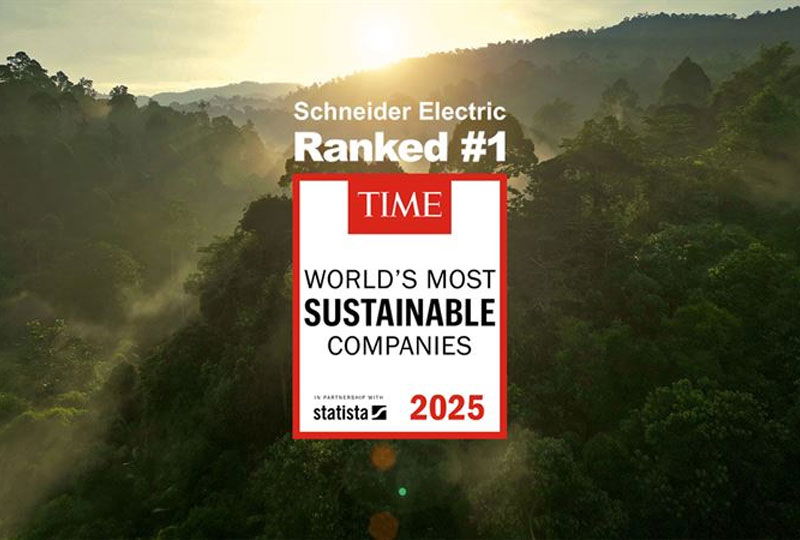 Schneider Electric utsedd till världens mest hållbara företag av TIME Magazine och Statista