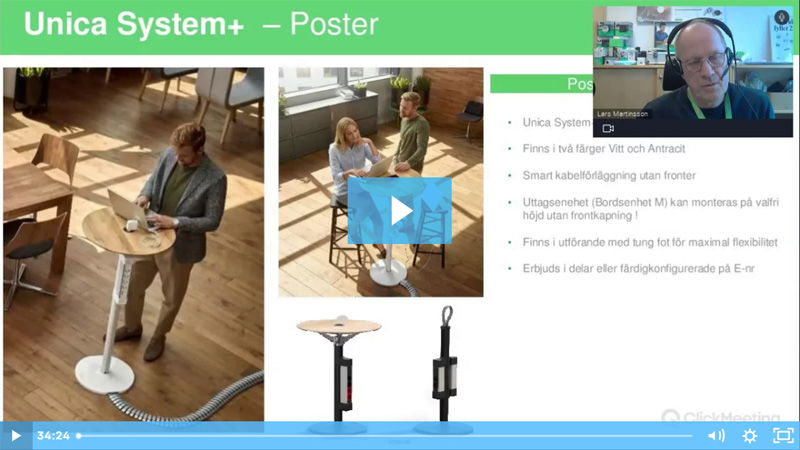Moderna arbetsplatslösningar med Unica System+