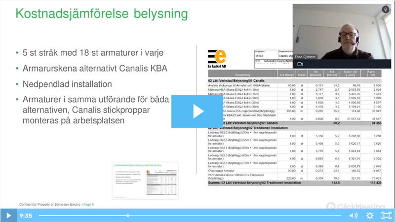 Effektiv belysningsinstallation med Canalis