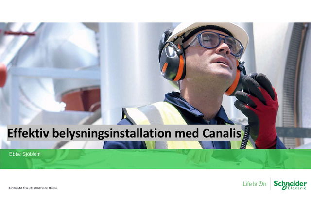 Belysningsinstallation med Canalis